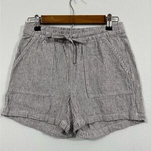 J. Crew Seaside Linen Blend Blue and White Striped Shorts Size XXS Nautical